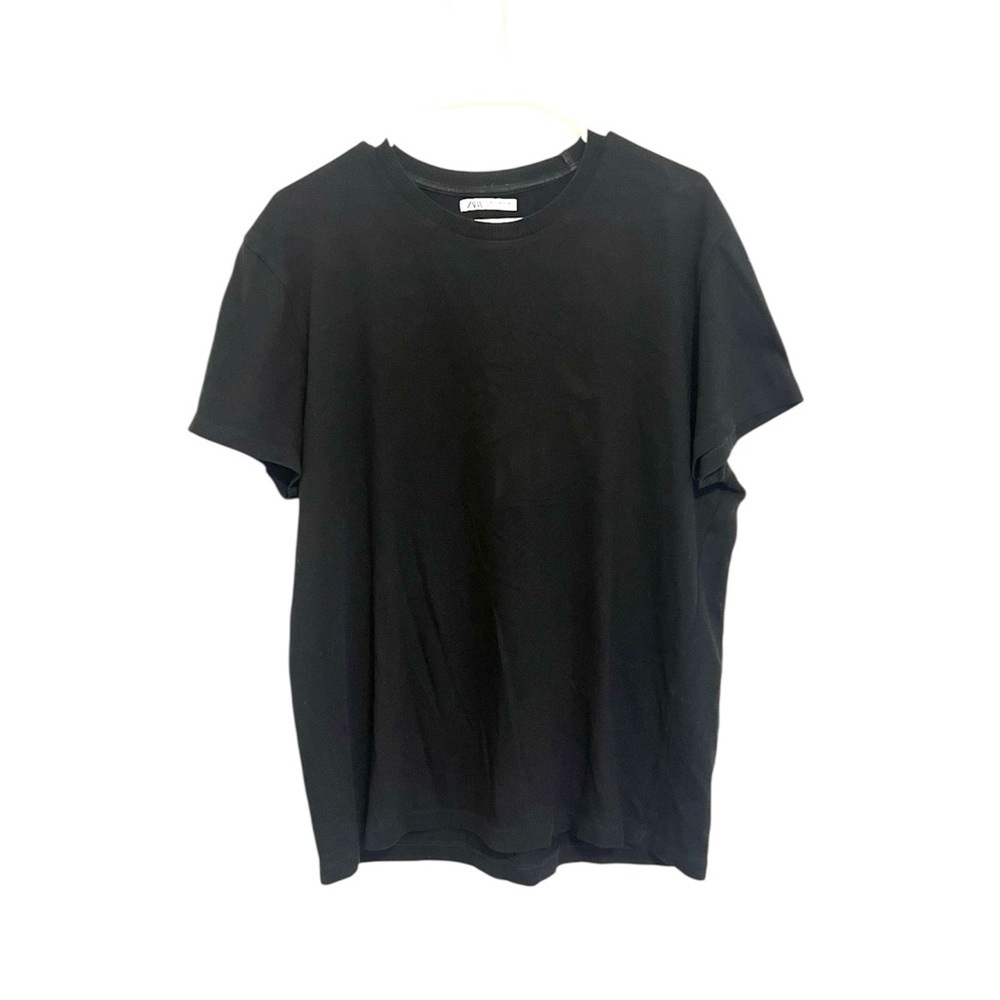 2/$30 Zara - Black Knit Short Sleeve Top Size M - Picture 4 of 8